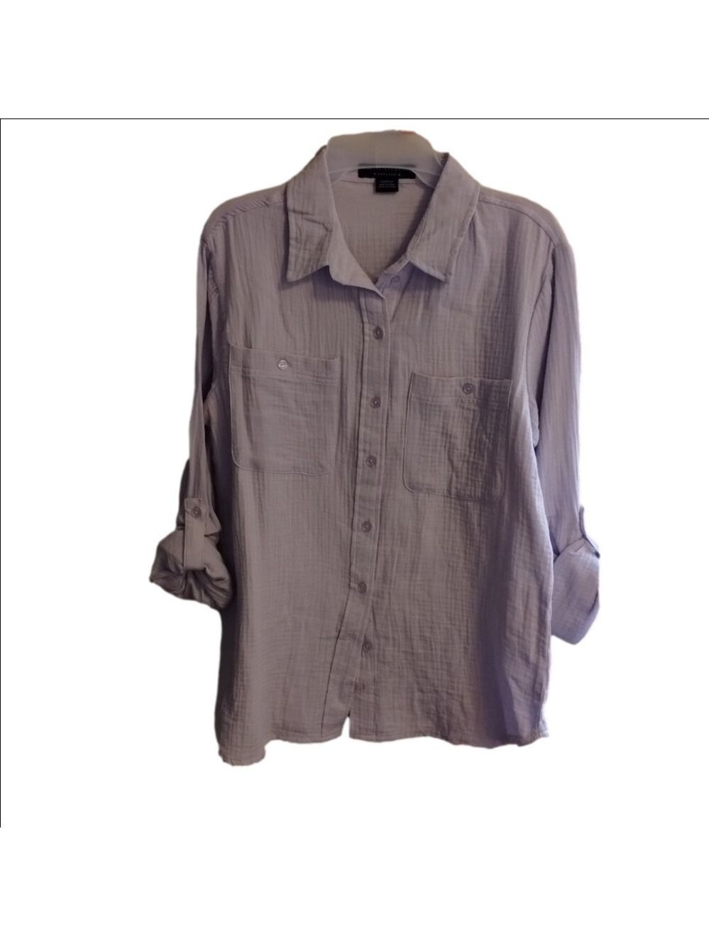 Social standard top with cuffed sleeves